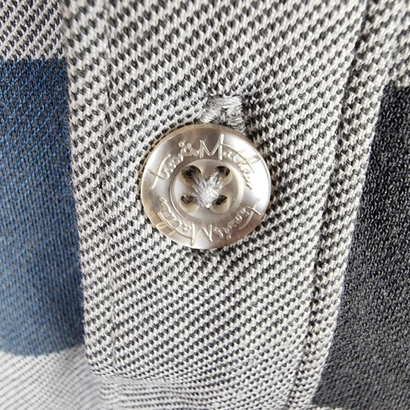 Travis Mathew Golf Polo Striped Gray Heather Measures as XL - Picture 6 of 13